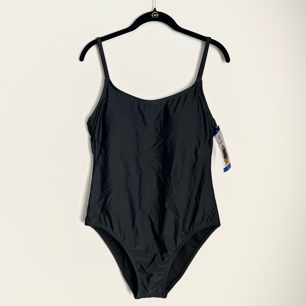 Hurley 4-Way Stretch Black One-Piece Swimsuit UPF 50+, Cutout Back,  Classic L